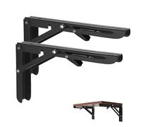 Vebetter 400mm Équerre Pliante, 2Pcs Noir Support Console Pliable, Supports D' étagères Pliants Charge, Lourds Support Console Pliable,Equerre Etagere, Pour Garage,Cuisine,Chambre,90KG/199lbs Porteur