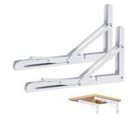 Vebetter 450mm Équerre Pliante, 2Pcs Blanc Support Console Pliable, Supports D' étagères Pliants Charge, Lourds Support Console Pliable,Equerre Etagere,Garage,Cuisine,Chambre,100KG/220lbs Porteur