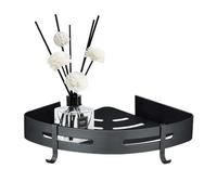 Vebetter Étagère d'angle de douche - En acier inoxydable - Auto-adhésive - Sans perçage - Pour la salle de bain - Pour la cuisine et la salle de bain - Noir