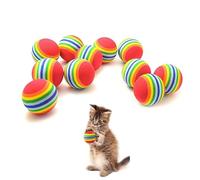 Vebetter Rainbow Cat Toy Ball, 9 Pièces 4,2 CM Grand Chat Balle Jouets Interactive Cat Toy Ball Kitten Play Sports Chase Training Toy Ball, Balles Jouets Mousse Colorées pour Chat, Chaton,Chien, Chiot