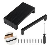 vebulon Lot de 8 poignées de meuble - Pour armoire de cuisine - Espacement des trous : 160 mm - En acier inoxydable - Poignées de cuisine, de porte et de cuisine - Noir