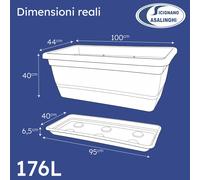 Veca Fioriera Anthea Rectangulaire 80/100 cm Avec Soucoupe Anthracite/Blanc