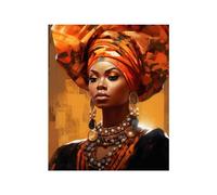veces Images sur toile pour femmes africaines, Femme noire Afrique Impressions sur toile abstraites Peintures sur Tableau Decoration Murale Salon Chambre - 70x110cm Sans cadre