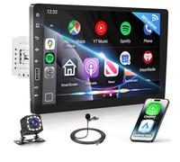 VECHEL Autoradio 9 Pouces 1-DIN avec CarPlay et Android Auto sans Fil, Radio FM/AM/RDS avec Bluetooth, Navigation GPS, USB, vidéo en Ligne, MirrorLink, écran Tactile IPS avec caméra de recul