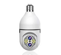 VECHII Caméra De Sécurité IP À Ampoule, Caméra sans Fil À Double Objectif HD 4MP, Suivi Automatique, Zoom 10X, Panoramique À 360° WiFi PTZ, Détection De Mouvement, Audio Bidirectionnel,No SD Card
