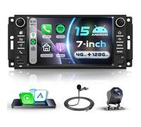 VECHTEL 4G+128G Autoradio Android 15 pour Jeep Wrangler Grand Cherokee Compass Patriot/Dodge Caliber Nitro/Chrysler Sebring, 7'' IPS Écran avec Carplay Android Auto GPS Wi-FI Type-C Bluetooth FM RDS