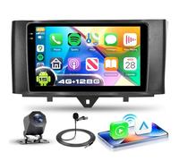 VECHTEL 4G+128G Autoradio Android 15 pour Mercedes-Benz Smart 2011-2015, 9'' In-Cell HD Écran Tactile avec Carplay Android Auto sans Fil, Radio Auto Soutien GPS Wi-Fi USB Bluetooth FM RDS Radio Caméra