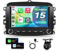 VECHTEL 4G+64G Autoradio Android 15 pour Fiat 500L 2013-2019, Auto Radio avec CarPlay Android Auto sans Fil, Écran Tactile 7 Pouce GPS Wi-FI USB Bluetooth FM RDS Caméra de Recul