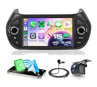 VECHTEL 4G+64G Autoradio Android 15 pour Fiat Fiorino/Qubo/Peugeot Bipper/Citroen Nemo, Auto Radio avec CarPlay Android Auto sans Fil, Écran Tactile 7 Pouces GPS Wi-FI USB Bluetooth FM RDS Caméra