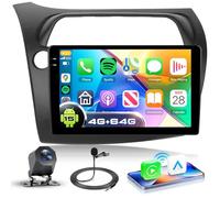 VECHTEL 4G+64G Autoradio Android 15 pour Honda Civic 2006-2011, 9 Pouces in-Cell HD Écran Tactile avec Carplay Android Auto sans Fil, Radio Auto Soutien GPS Wi-FI USB Bluetooth FM RDS Radio Caméra