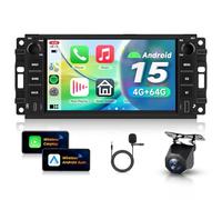 VECHTEL 4G+64G Autoradio Android 15 pour Jeep Wrangler Grand Cherokee Compass/Dodge Journey Caliber/Chrysler 300C Sebring avec CarPlay Android Auto, Écran 7'' GPS Wi-FI USB/Type-C Bluetooth FM RDS