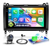 VECHTEL 4G+64G Autoradio Android 15 pour Mercedes-Benz B200 2008-2011 B Classe W169 W245 W639 Sprinter Viano Vito, 9'' in-Cell Écran Tactile avec Carplay Android Auto GPS WiFi Bluetooth FM RDS Caméra