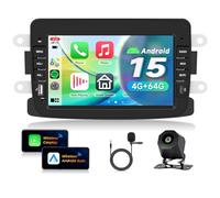 VECHTEL 4G+64G Autoradio Android 15 pour Renault Dacia Logan Dokker Duster Sandero Lodgy Captur Symbol Lada Xray avec CarPlay Android Auto,Écran Tactile 7'' GPS WiFi USB Type-C Bluetooth FM RDS Caméra