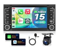 VECHTEL 4G+64G Autoradio Android 15 pour VW Touareg 2004-2011 Transporter T5 Multivan 2004-2009, Radio avec CarPlay Android Auto sans Fil,Écran Tactile 7'' GPS Wi-Fi USB Type-C Bluetooth FM RDS Caméra