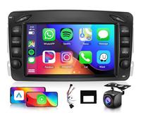 VECHTEL 4G+64G Autoradio pour Mercedes Benz C CLK G Classe W203 W209 W463 Viano Vito avec CarPlay Android Auto sans Fil, Écran Tactile HD 7'' Radio Android 13, GPS Wi-FI USB Bluetooth FM RDS Caméra