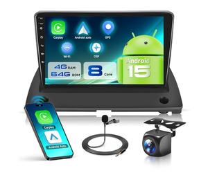 VECHTEL 8 Core 4G+64G Autoradio Android 15 pour Volvo XC90 2004-2013, 9 Pouces 1280 * 720P HD Écran Tactile IPS avec DSP Carplay Android Auto sans Fil GPS Wi-FI Bluetooth FM RDS Radio Caméra de Recul