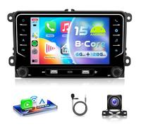 VECHTEL 8 Core 6G+128G Autoradio Android 15 pour VW Golf 5 6 Passat Jetta Caddy EOS T5 Tiguan Touran CC Polo, 7'' HD Écran IPS avec Carplay Android Auto GPS Wi-FI Bluetooth USB Type-C FM RDS Caméra
