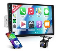 VECHTEL Autoradio 1 Din avec Carplay Android Auto sans Fil, 9 Pouces IPS HD Écran Tactile Poste Radio Voiture Soutien Bluetooth Radio AM/FM/RDS EQ USB Mirror Link SWC MIC Caméra de Recul
