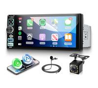 VECHTEL Autoradio 1 Din avec Carplay Android Auto sans Fil, Autoradio Carplay à IPS HD Écran Tactile de 6,8 Pouces, Radio FM, Support Mirror Link USB/Type-C Commandes au Volant Télécommande Caméra