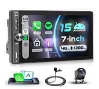 VECHTEL Autoradio 2 Din Android 15 4G+128G, Écran Tactile Incell HD 7 Pouces, Carplay Android Auto sans Fil, GPS Bluetooth EQ Radio FM/RDS, Wi-FI Lien Miroir USB/Type-C Compatible Caméra