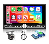 VECHTEL Autoradio 2 Din avec Carplay Android Auto sans Fil, 6,8 Pouces IPS HD Écran Tactile Poste Radio Voiture Soutien Bluetooth 5.2 Radio FM/AM/RDS 2USB/Type-C Mirror Link SWC MIC Caméra de Recul