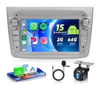 VECHTEL Autoradio 2G+64G Android 15 pour Alfa Romeo Mito 2008-2016, 7 Pouces HD Écran Tactile avec Carplay Android Auto sans Fil Dab+ GPS Wi-FI Bluetooth 2USB FM RDS Radio Caméra de Recul
