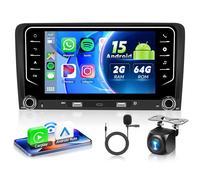 VECHTEL Autoradio 2G+64G Android 15 pour Audi A3 8P S3 8P1 RS3, 7 Pouces HD Écran Tactile avec Carplay Android Auto sans Fil GPS Wi-FI Bluetooth 2USB Type-C FM RDS Radio Caméra de Recul