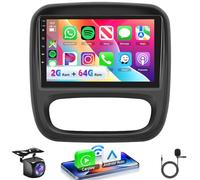 VECHTEL Autoradio 2G+64G Android 15 pour Renault Trafic/Fiat Talento/Opel Vivaro/Nissan NV300, 9 Pouces HD 2.5D Écran Tactile avec Carplay Android Auto sans Fil GPS Wi-FI USB Bluetooth FM RDS Caméra