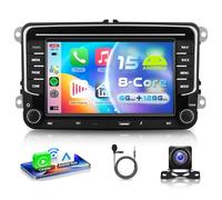 VECHTEL Autoradio 8 CORE 6G+128G Android 15 pour VW Golf 5 6 Passat Jetta Caddy EOS T5 Tiguan Touran CC Polo, 7'' HD Écran Tactile IPS avec Carplay Android Auto GPS WiFi Bluetooth Type-C FM RDS Caméra