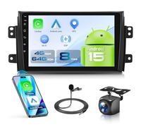 VECHTEL Autoradio 8 CORE Q-Snapdrago 4+64G Android 15 pour Suzuki SX4 2006-2013 FIAT Sedici 2005-2014, 9 Pouces HD Écran Tactile avec Carplay Android Auto sans Fil GPS WiFi DSP Bluetooth FM/RDS Caméra