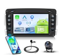 VECHTEL Autoradio 8 CORE Q-Snapdragon 4+64G Android 15 pour Mercedes Benz C CLK G Classe W203 W209 W463 Viano Vito W639, 7'' HD Écran avec Carplay Android Auto GPS WiFi DSP USB Bluetooth FM/RDS Caméra