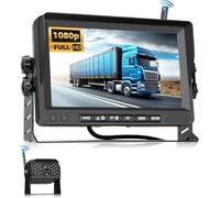 VECHTEL Caméra de Recul Moniteur sans Fil 1080P, Kit Moniteur avec Écran IPS 7 Pouces pour Camion, Bus, Camionnette, Camping Car, Pick-up, IP68 Waterproof, Vision Nocturne, Lignes de Conduite DIY