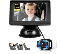 VECHTEL Caméra de Surveillance pour bébé HD,écran 4,3 Pouces avec caméra de siège arrière, Prise Allume-Cigare, rétroviseur de sécurité Rotatif à 360° pour sièges bébé orientés vers l'arrière