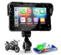 VECHTEL CarPlay Display Moto sans Fil Android Auto,5 Pouces écran Tactile pour Moto CarPlay Portable,Bluetooth/Siri Assistant Navi/12 V, Surveillance de la Pression des pneus