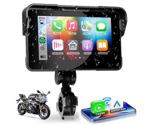 VECHTEL CarPlay Display Moto sans Fil Android Auto,5 Pouces écran Tactile pour Moto CarPlay Portable,Bluetooth/Siri Assistant Navi/12 V, Surveillance de la Pression des pneus