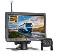 VECHTEL Kit de Caméra de Recul sans Fil IPS HD 7 Pouces avec Caméra, Caméra de Recul avec BSD Étanchéité IP68 Vision Nocturne Super Grand Angle pour 12V-36V Camion Buses Remorques Camping