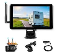 VECHTEL Solaire Caméra de Recul sans Fil, Caméra de Recul sans Fil avec 10000 mAh Batterie Rechargeable, Moniteur 7 Pouces Soutien Étanchéité IP68 Vision Nocturne BSD DVR Super Grand Angle