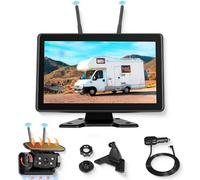 VECHTEL Solaire Caméra de Recul sans Fil, Caméra de Recul sans Fil avec 10000 mAh Batterie Rechargeable, Moniteur 10.1 Pouces Soutien Étanchéité IP68 Vision Nocturne BSD DVR Super Grand Angle