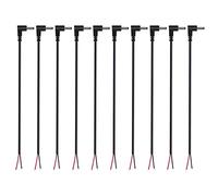 Veciado (Lot de 10) Remplacement 3,5 Mm X 1,35 Mm 90 DegréS à Angle Droit DC Prise Mâle d'alimentation Jack au Nu ExtréMité Ouverte Puissance de Queue de Cochon