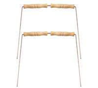 Veciado Lot de 4 cannes à souhait en cuivre comme outil de divination - Avec poignées en bois naturel