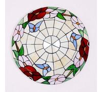 VECNUM Plafonniers De Chambre À Coucher Tiffany, Plafonnier De Salon Vintage, Plafonnier E27, Abat-Jour en Verre Fleur Pastorale, Éclairage De Plafond Rétro pour Salle De Bain De Couloir,40cm