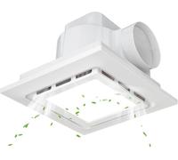 veco chajor Ventilateur extracteur pour salle de bain 300 mm avec lumière LED, ouverture de montage 300 mm, 130 CFM, ventilateur extracteur d'air ultra silencieux 1,0 avec 1500 lm, lumière 6000 K