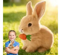 vecora Mon lapin réaliste 2026, lapin de Pâques, jouet électronique en peluche pour animal de compagnie avec saut, Twitching, oreilles secouantes, cadeau de Pâques, cadeau d'anniversaire interactif