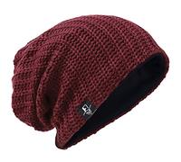 VECRY Bonnet Hiver Été Chapeau Tricoté Homme Rasta Slouchy Beanie Hats (Côtelé Bordeaux, Taille M)