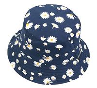 VECRY Femmes Bobs Coton Réversible Chapeau Seau Casquette Extérieure Pliable Été Plage Chapeaux (M,Floral-Marine)
