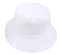 VECRY Femmes Bobs Coton Réversible Chapeau Seau Casquette Extérieure Pliable Été Plage Chapeaux (M,Solide-Blanc)