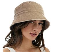 VECRY Femmes Bobs Hommes Denim Coton Lavé Tendance Chapeau Seau Femmes été Plage Soleil Chapeaux (M,Jean-Kaki)