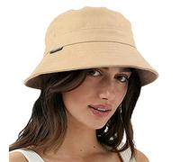 VECRY Femmes Bobs Hommes Denim Coton Lavé Tendance Chapeau Seau Femmes été Plage Soleil Chapeaux (M,Solide-Kaki)