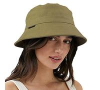 VECRY Femmes Bobs Hommes Denim Coton Lavé Tendance Chapeau Seau Femmes été Plage Soleil Chapeaux (M,Solide-Vert)