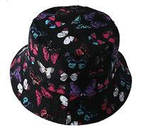 VECRY Hommes Bobs Été Réversible Seau Chapeau - Femmes Funky Fruit Print Fishmen Pliable Extérieur Casquette (Papillon-Multicolore)- Taille Unique